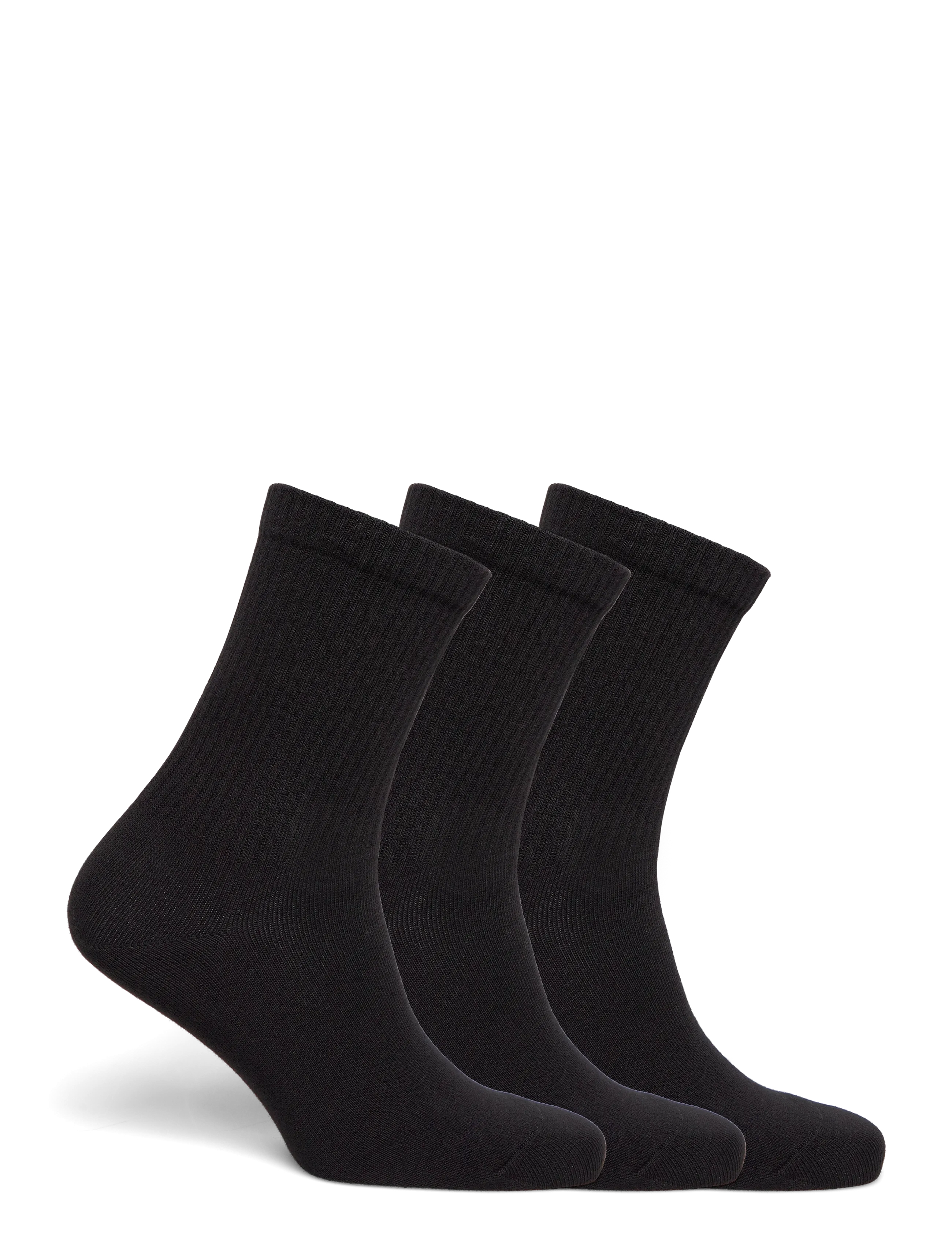 Weekday - 3-pack Ribbed Sporty Crew Socks - normale socken - black - 1