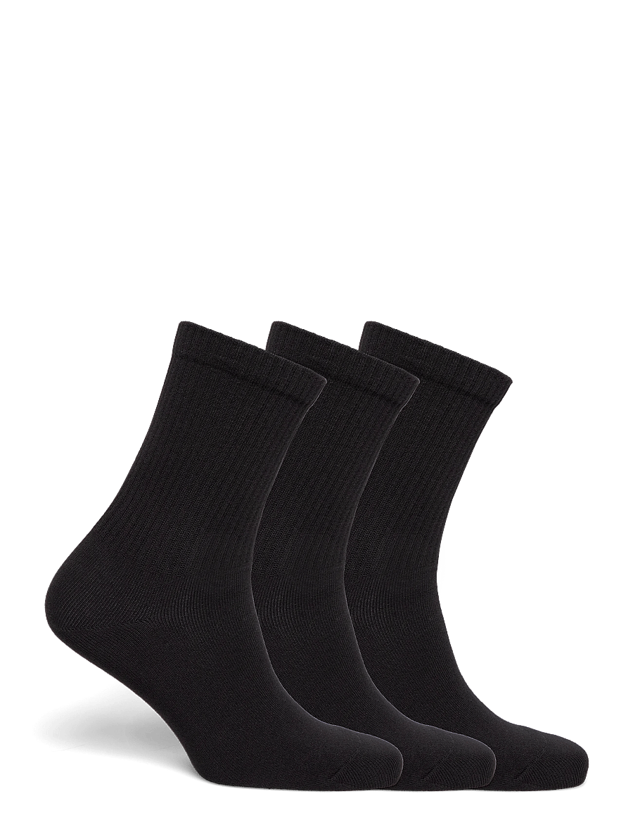 Weekday - 3-pack Ribbed Sporty Crew Socks - normale socken - black - 1