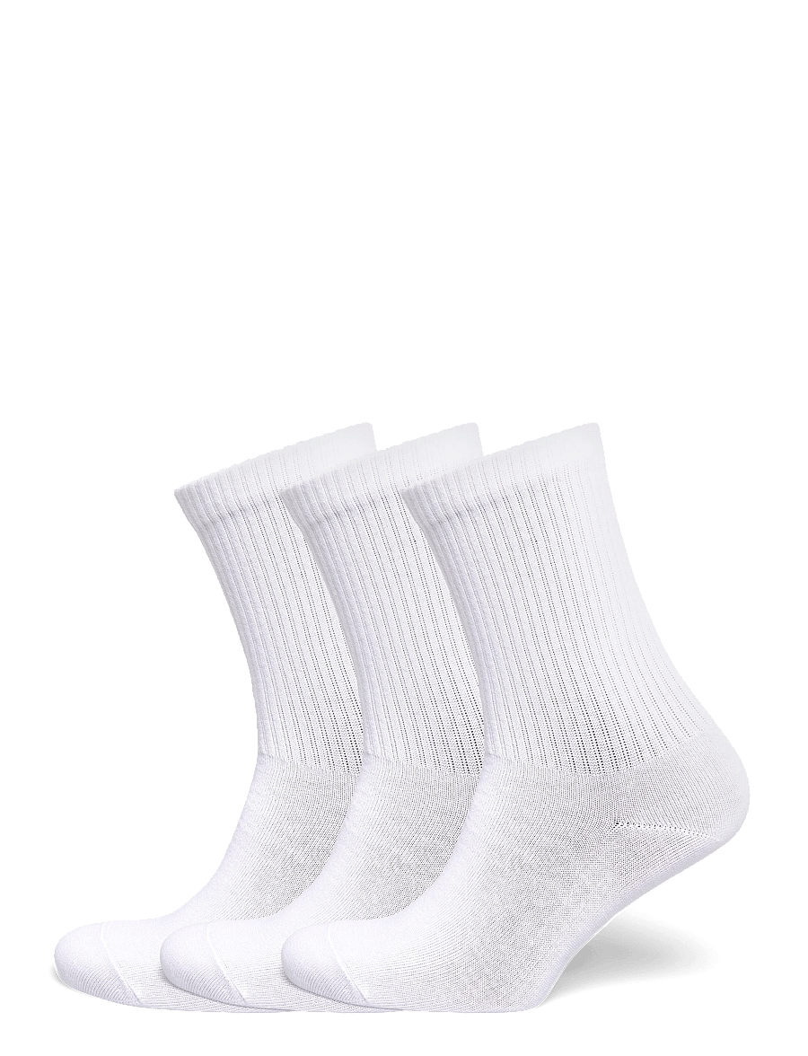 Weekday - 3-pack Ribbed Sporty Crew Socks - klassikalised sokid - white light - 0