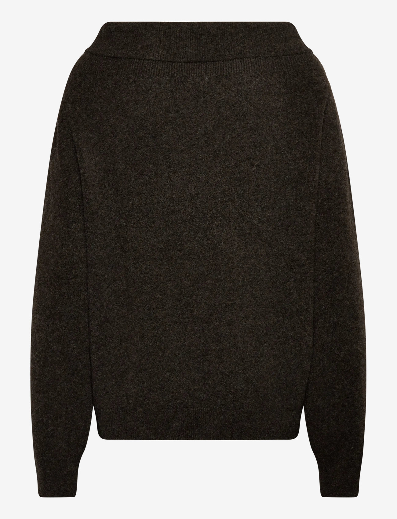 Weekday - Off Shoulder Sweater - stickade tröjor - dark brown - 1