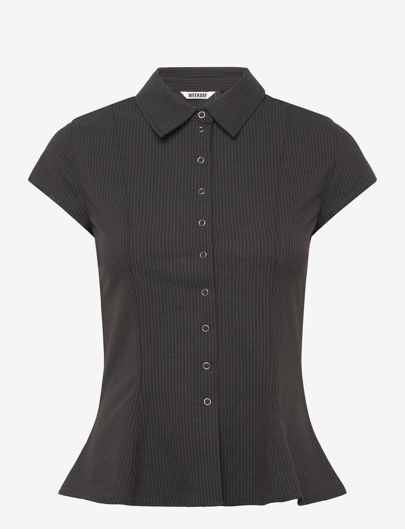 Weekday - Shirt Top - short-sleeved shirts - grey melange dark - 0