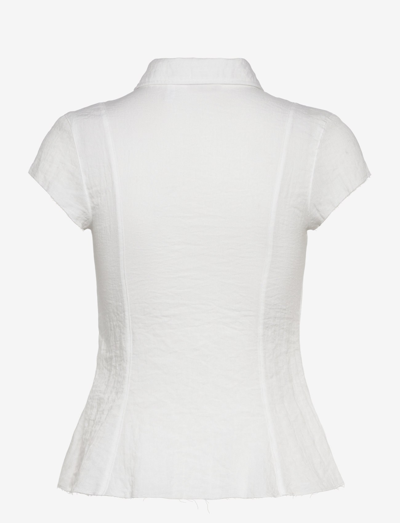 Weekday - Fitted Shirt Top - lühikeste varrukatega särgid - white - 1