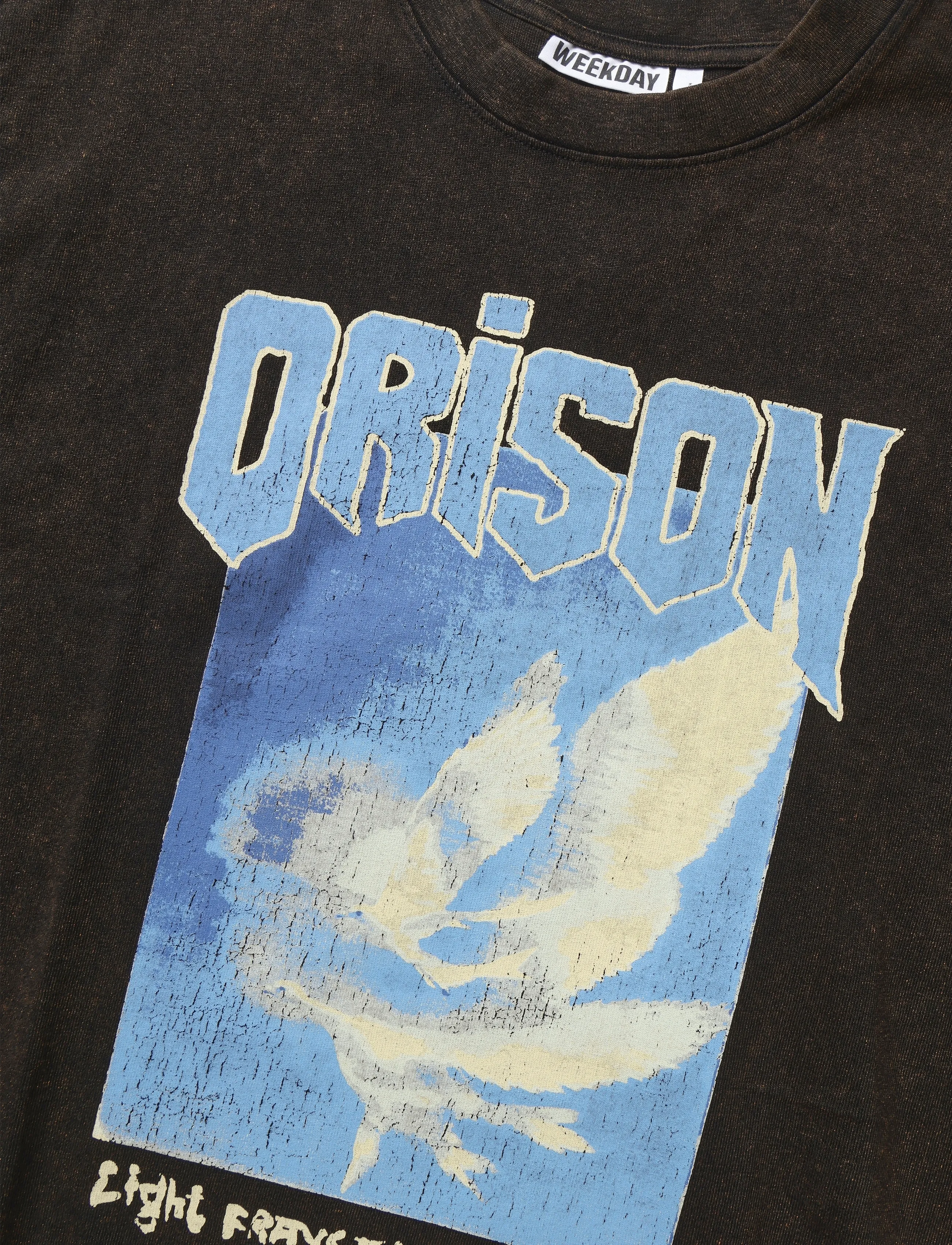 Weekday - Relaxed Graphic Printed T-shirt - kurzärmelige t-shirts - black "orison birds" - 2