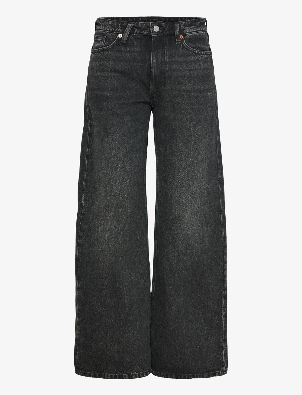 Weekday - Paz Mid Rise Loose Wide Leg Jeans - hosen mit weitem bein - paloma black - 0