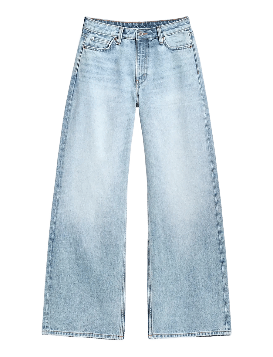 Weekday - Paz Mid Rise Wide Jeans - hosen mit weitem bein - trot blue - 1