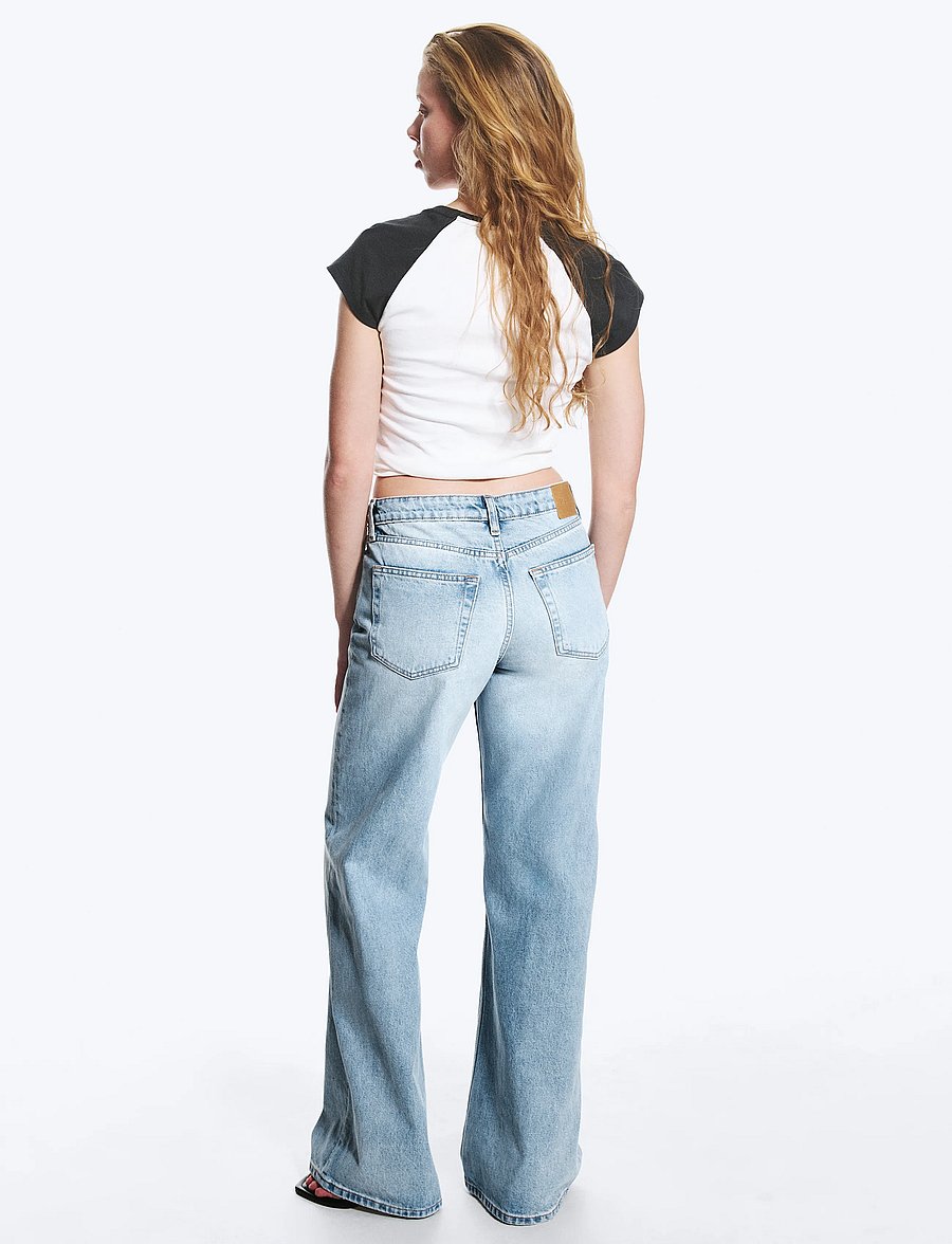 Weekday - Paz Mid Rise Wide Jeans - hosen mit weitem bein - trot blue - 3