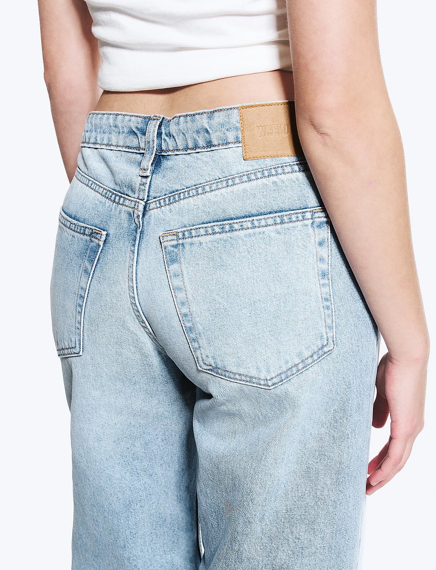 Weekday - Paz Mid Rise Wide Jeans - hosen mit weitem bein - trot blue - 4