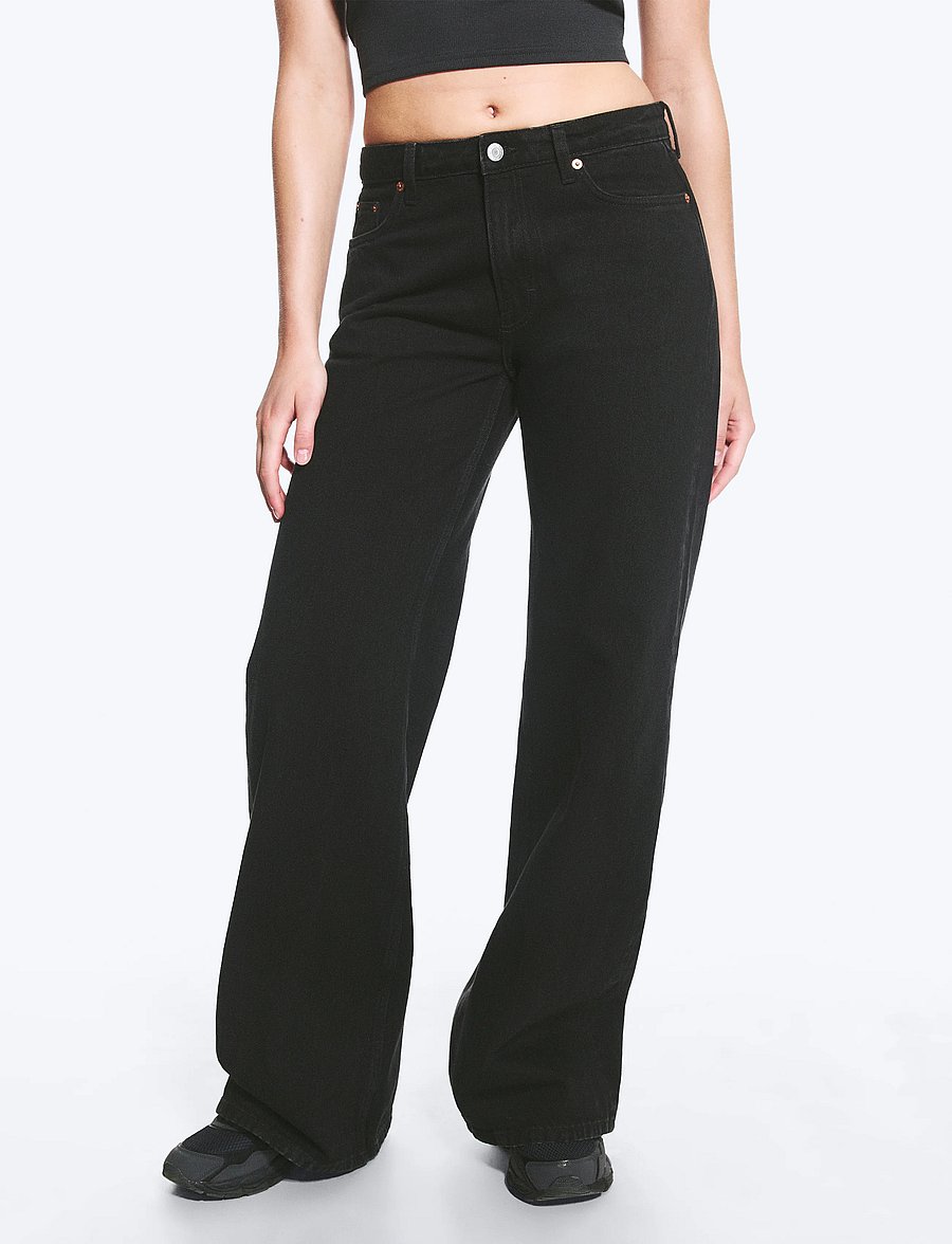Weekday - Paz Mid Rise Wide Jeans - vida jeans - tuned black - 3