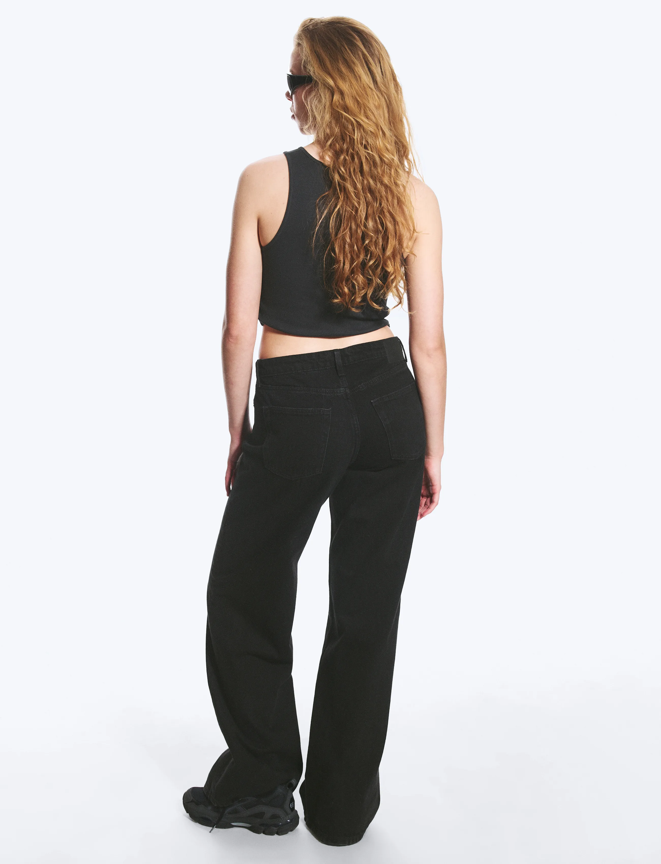 Weekday - Paz Mid Rise Wide Jeans - vida jeans - tuned black - 5