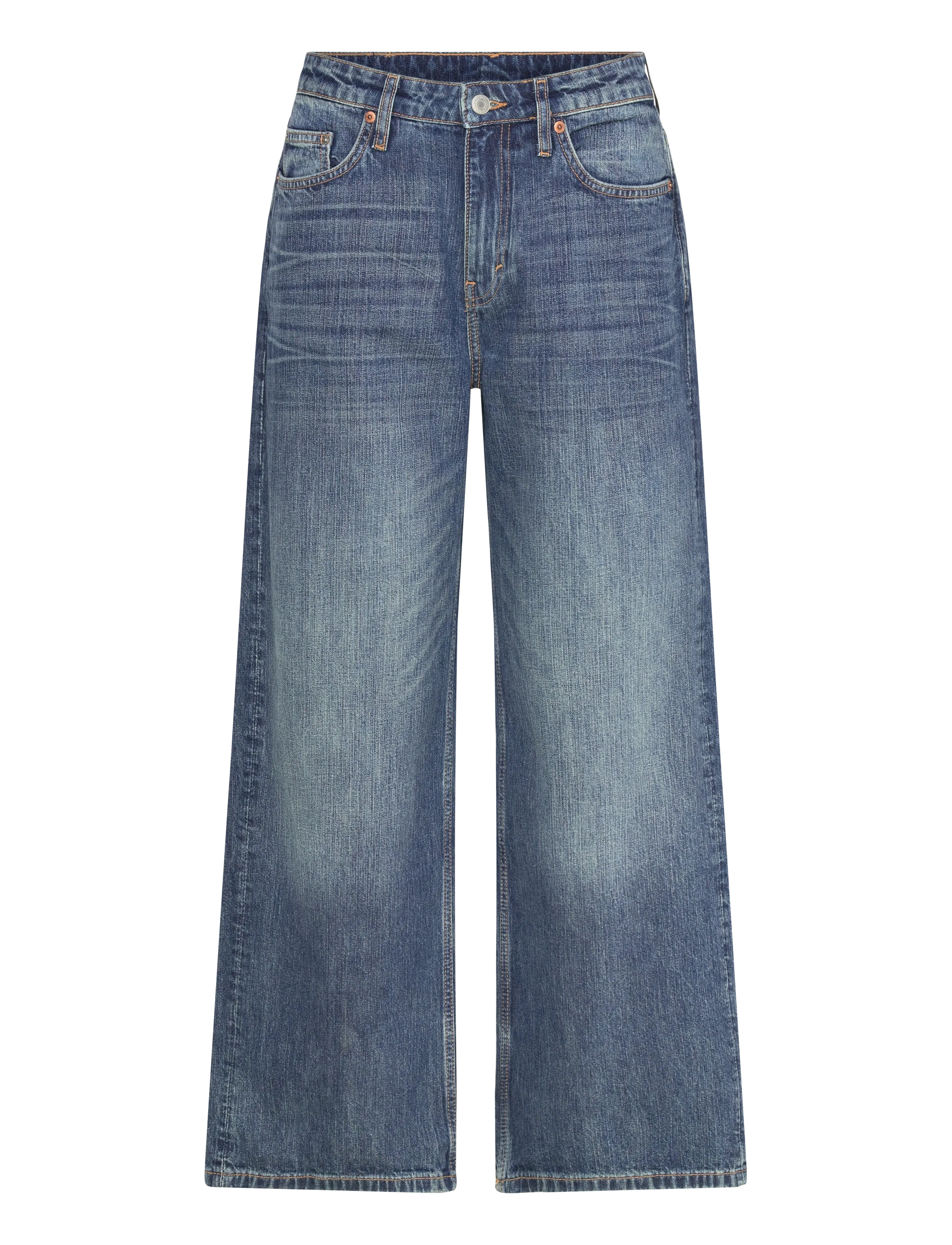 Weekday Missy Low Rise Loose Straight Leg Jeans, 23 x 32, Blau - Wide, Frauen