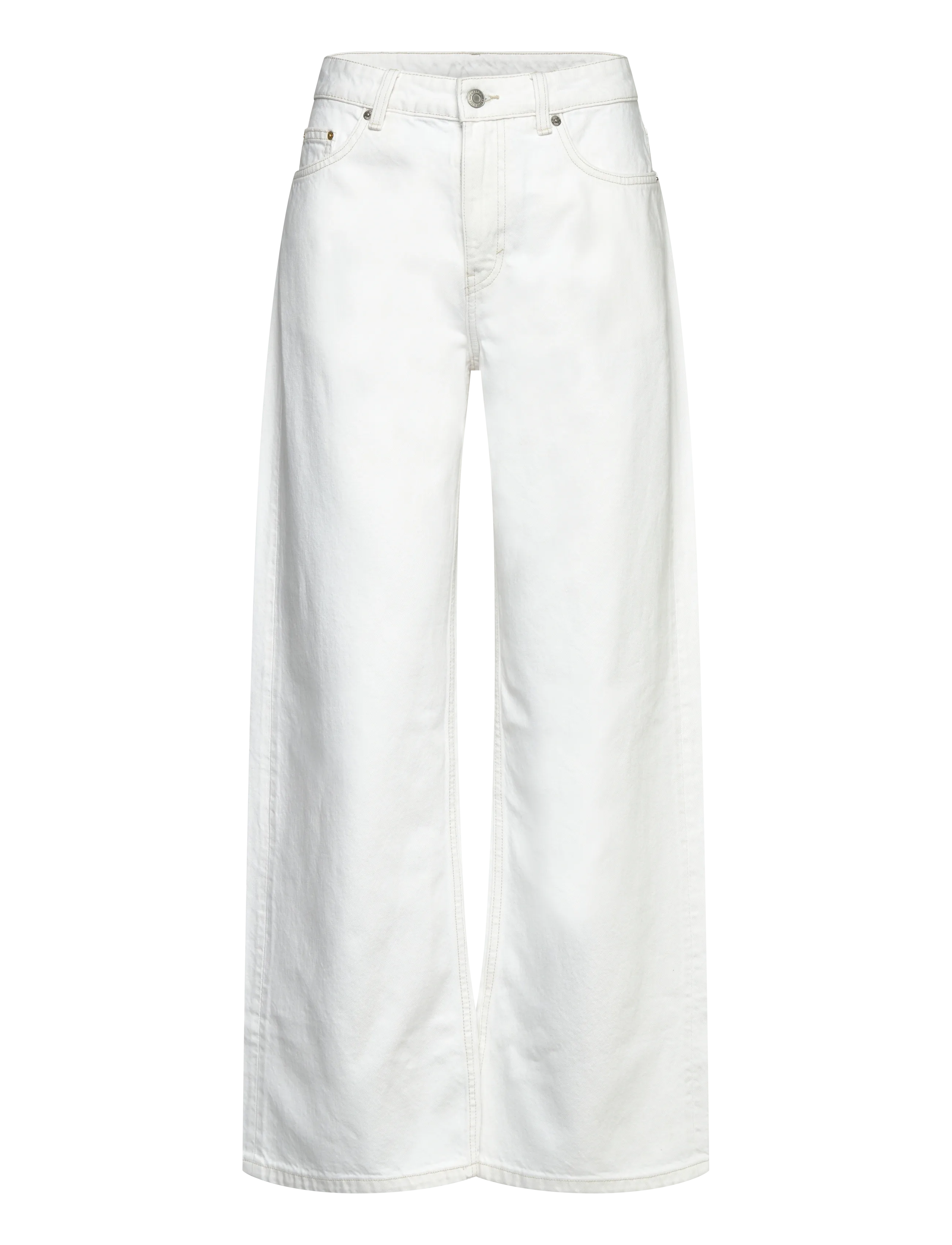 Weekday Missy Low Rise Loose Straight Leg Jeans - Dżinsy - DIRTY WHITE / cream