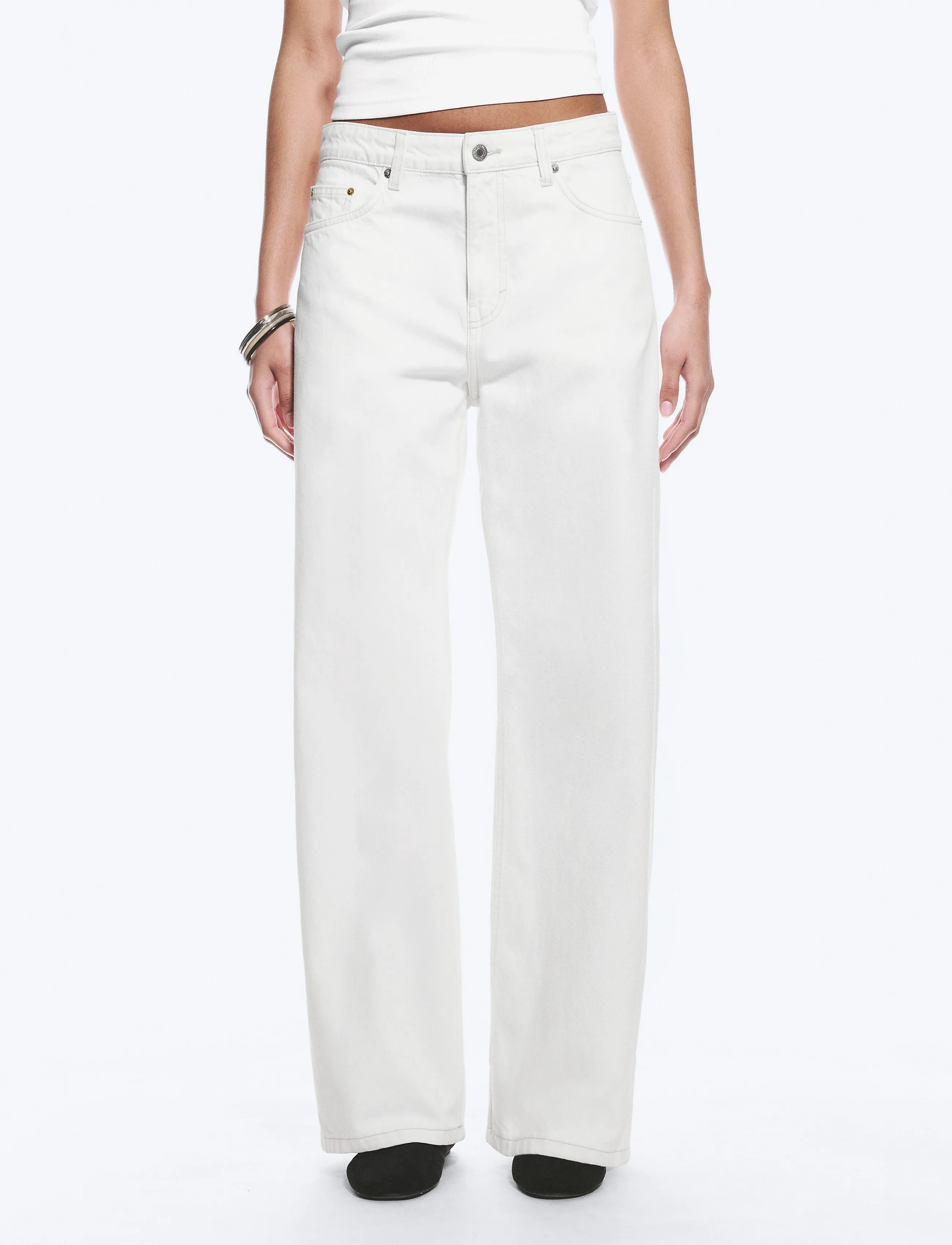 Weekday - Missy Low Rise Loose Straight Leg Jeans - platūs džinsai - dirty white - 3