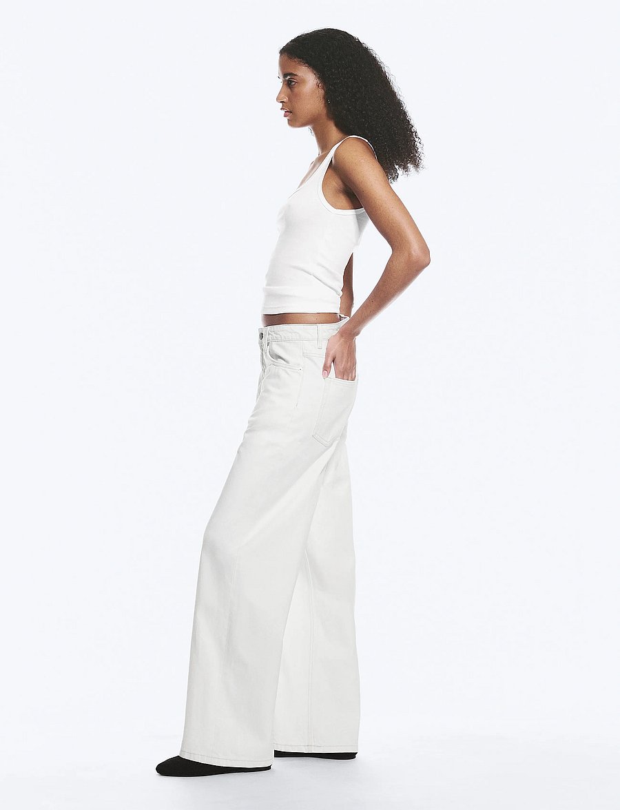 Weekday - Missy Low Rise Loose Straight Jeans - brede jeans - dirty white - 4
