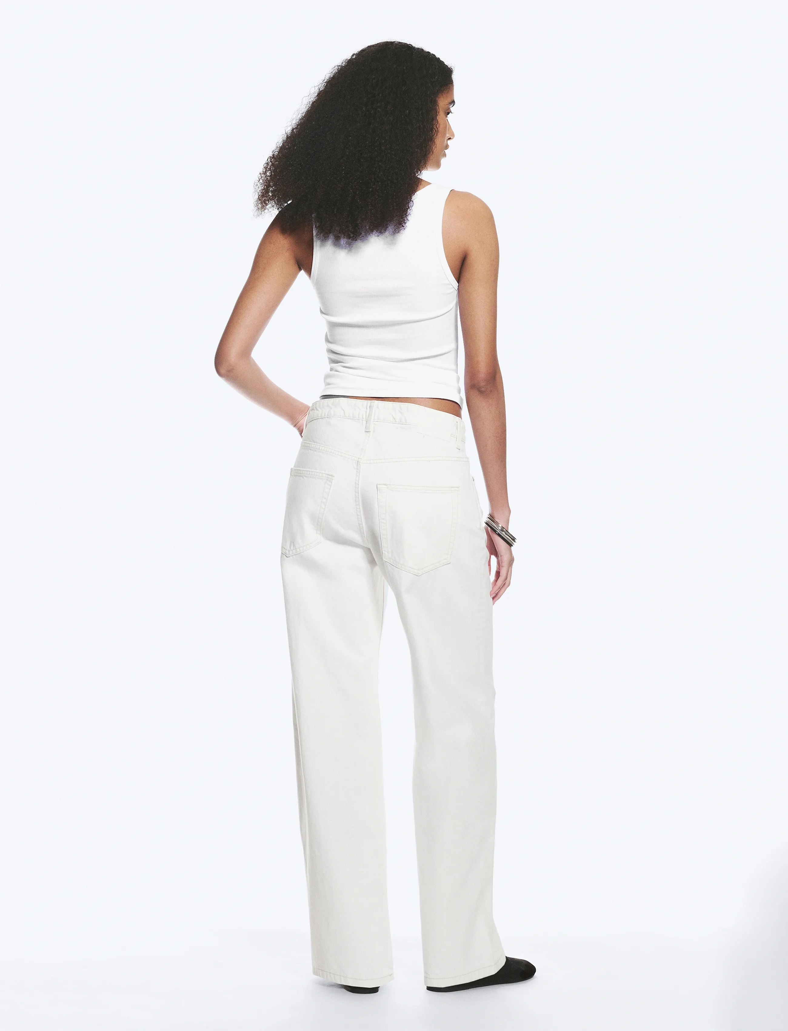 Weekday - Missy Low Rise Loose Straight Leg Jeans - platūs džinsai - dirty white - 5
