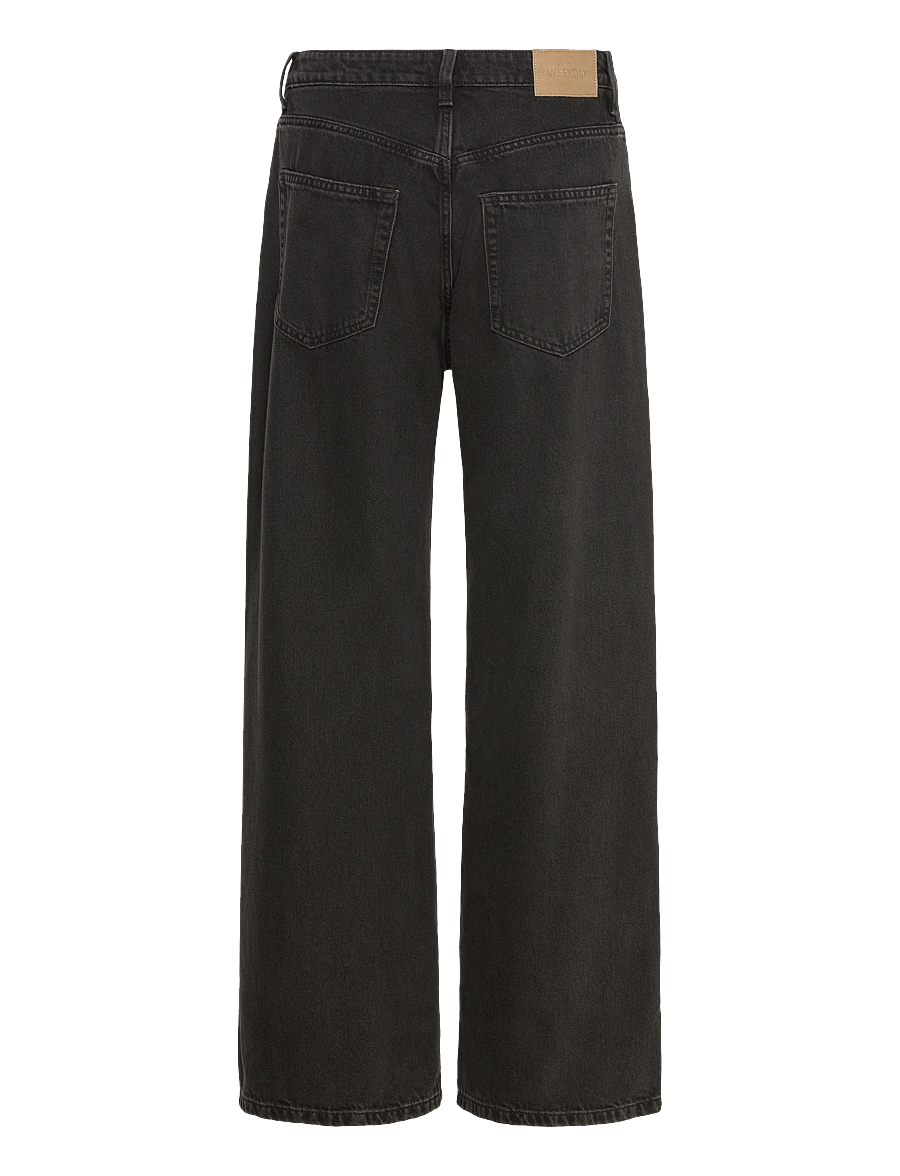 Weekday - Missy Low Rise Loose Straight Leg Jeans - wide leg jeans - tuned black - 1