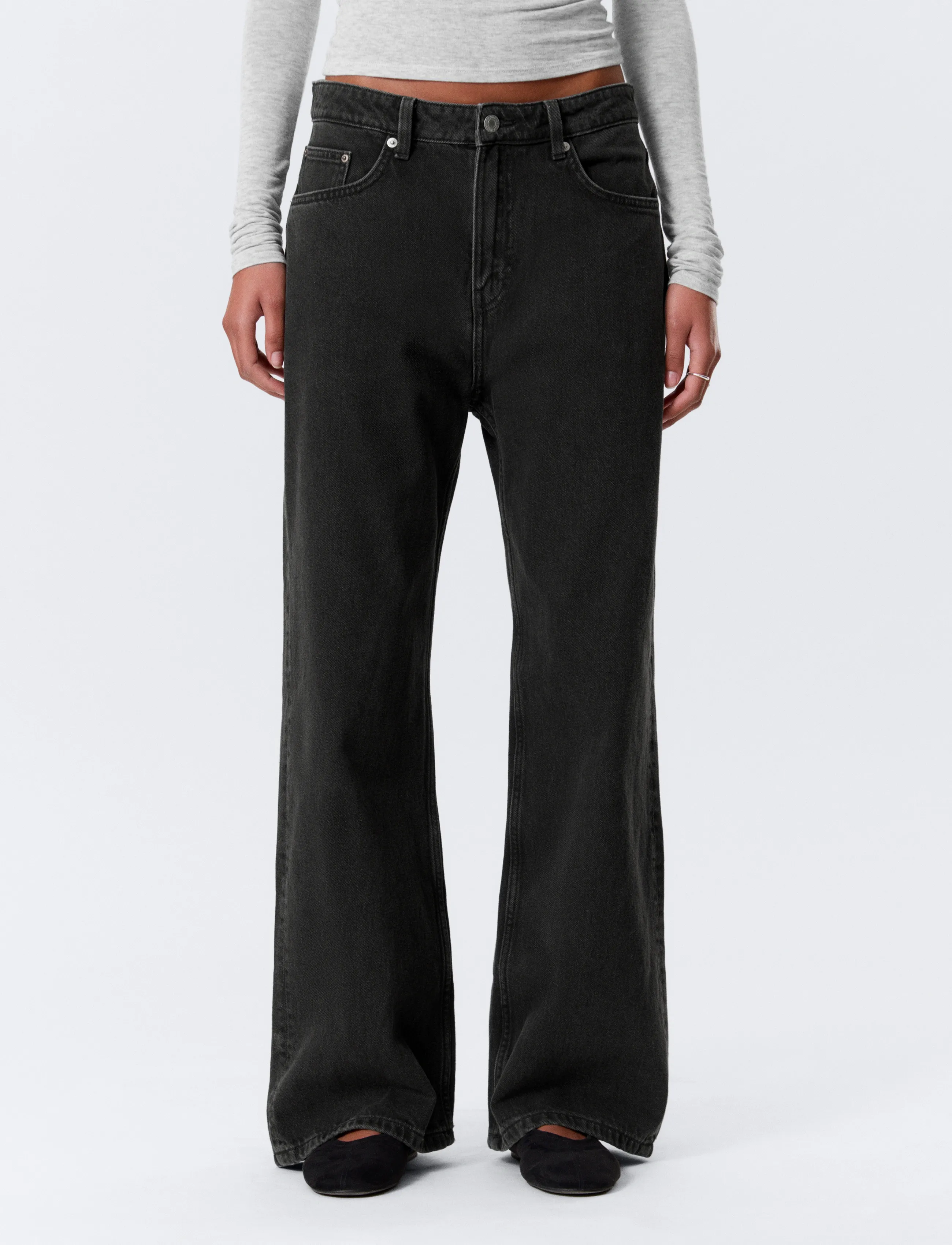 Weekday - Missy Low Rise Loose Straight Leg Jeans - vida jeans - tuned black - 3