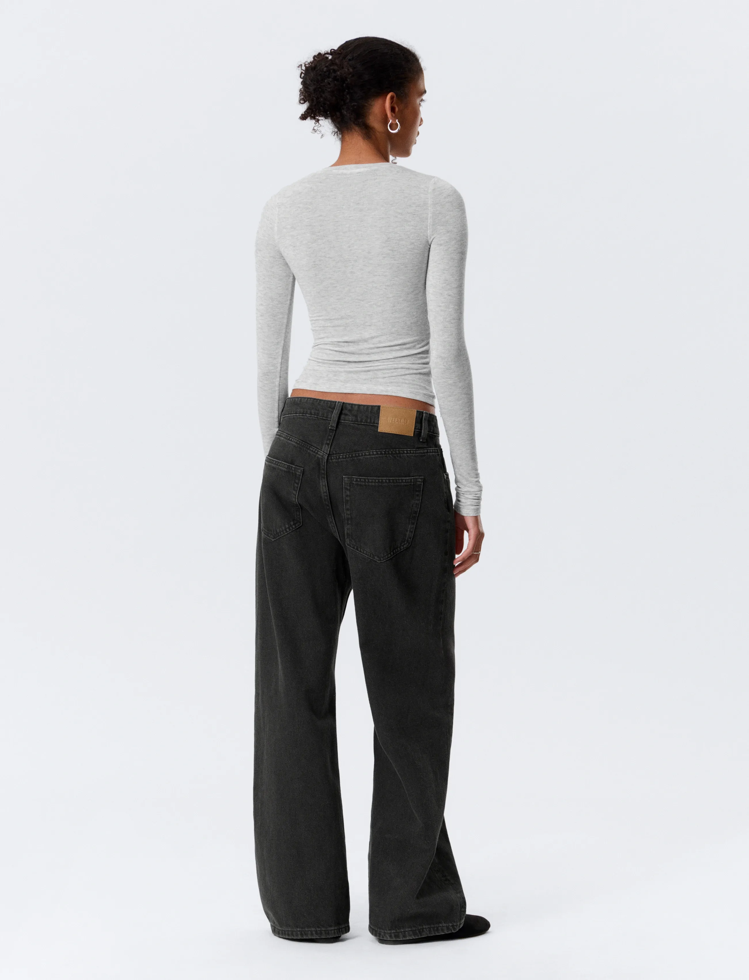 Weekday - Missy Low Rise Loose Straight Leg Jeans - vida jeans - tuned black - 5