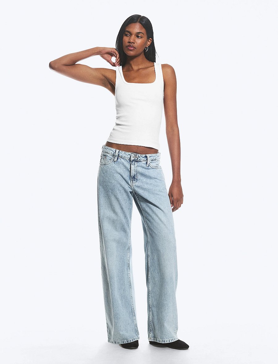 Weekday - Imoo Low Rise Loose Wide Leg Jeans - brede jeans - dream blue - 0