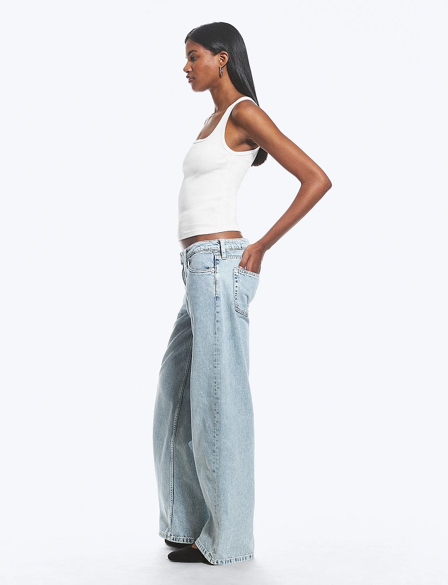 Weekday - Imoo Low Rise Loose Wide Leg Jeans - brede jeans - dream blue - 4