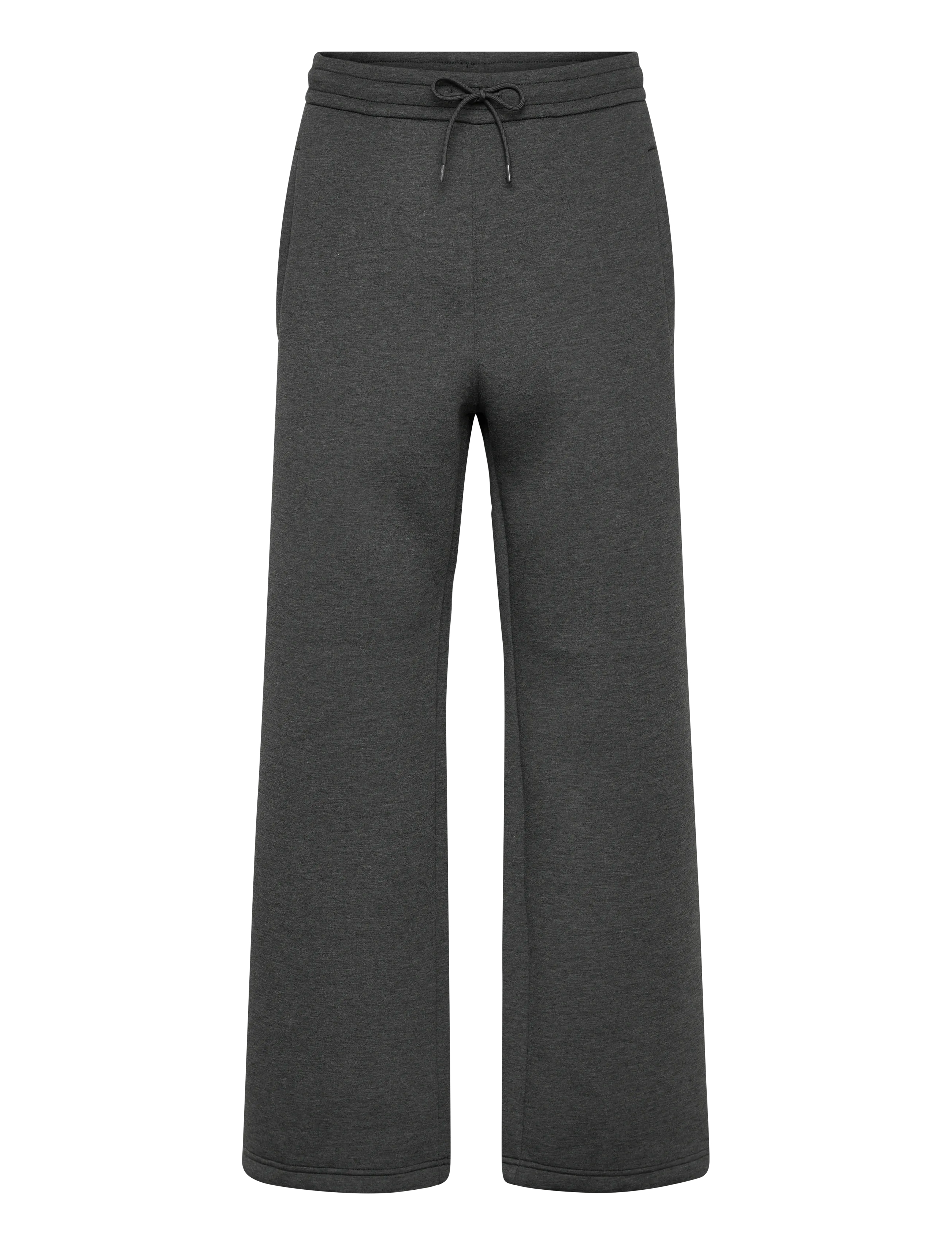 Weekday Loose Fit Scuba Sweatpants - Kläder - DARK GREY MELANGE / grey