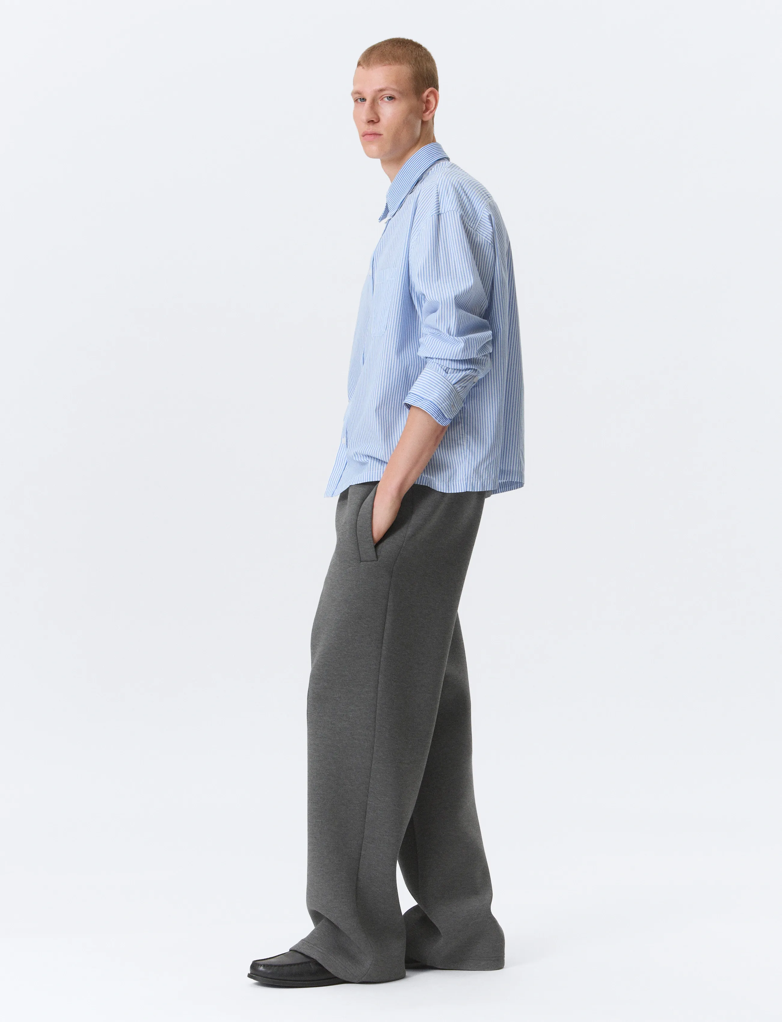 Weekday - Loose Fit Scuba Sweatpants - shop by occasion - dark grey melange - 3