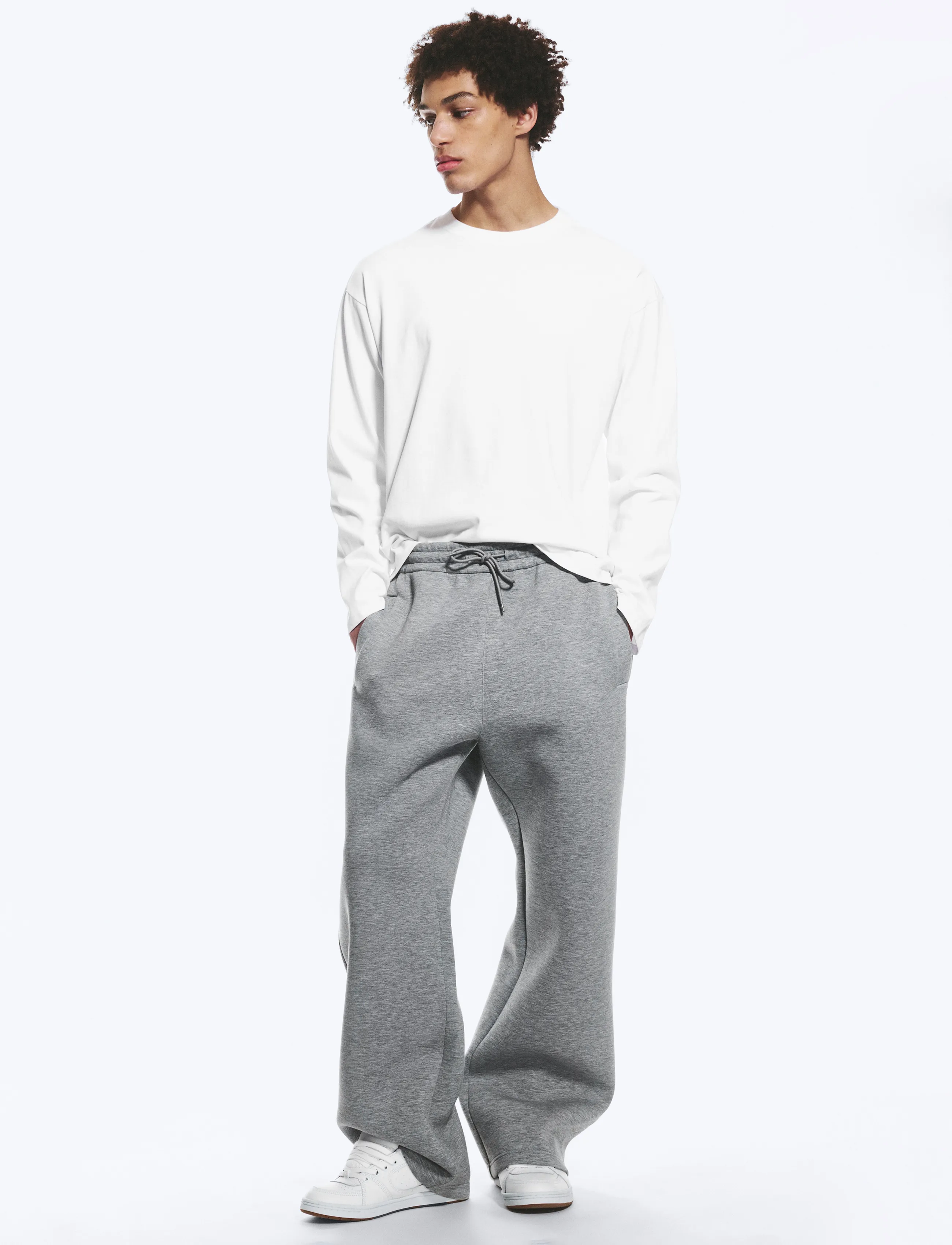 Weekday Loose Fit Scuba Sweatpants, S, Grey, Underdele > Joggingbukser, Herre