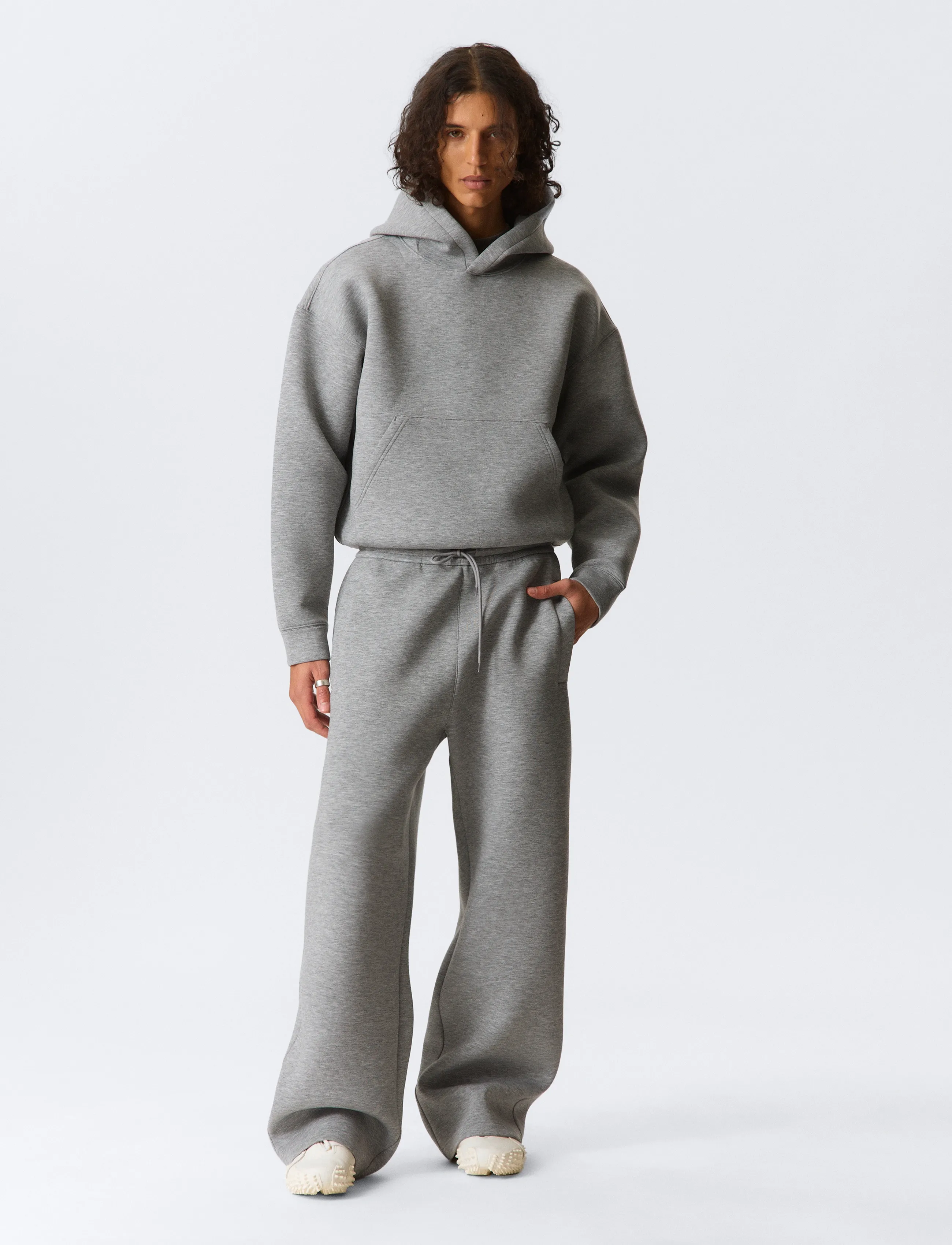 Weekday Loose Fit Scuba Sweatpants - Joggingbroeken - GREY MELANGE / grey