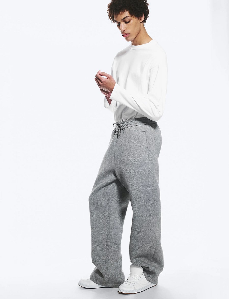 Weekday - Loose Fit Scuba Sweatpants - shop by occasion - grey melange - 3