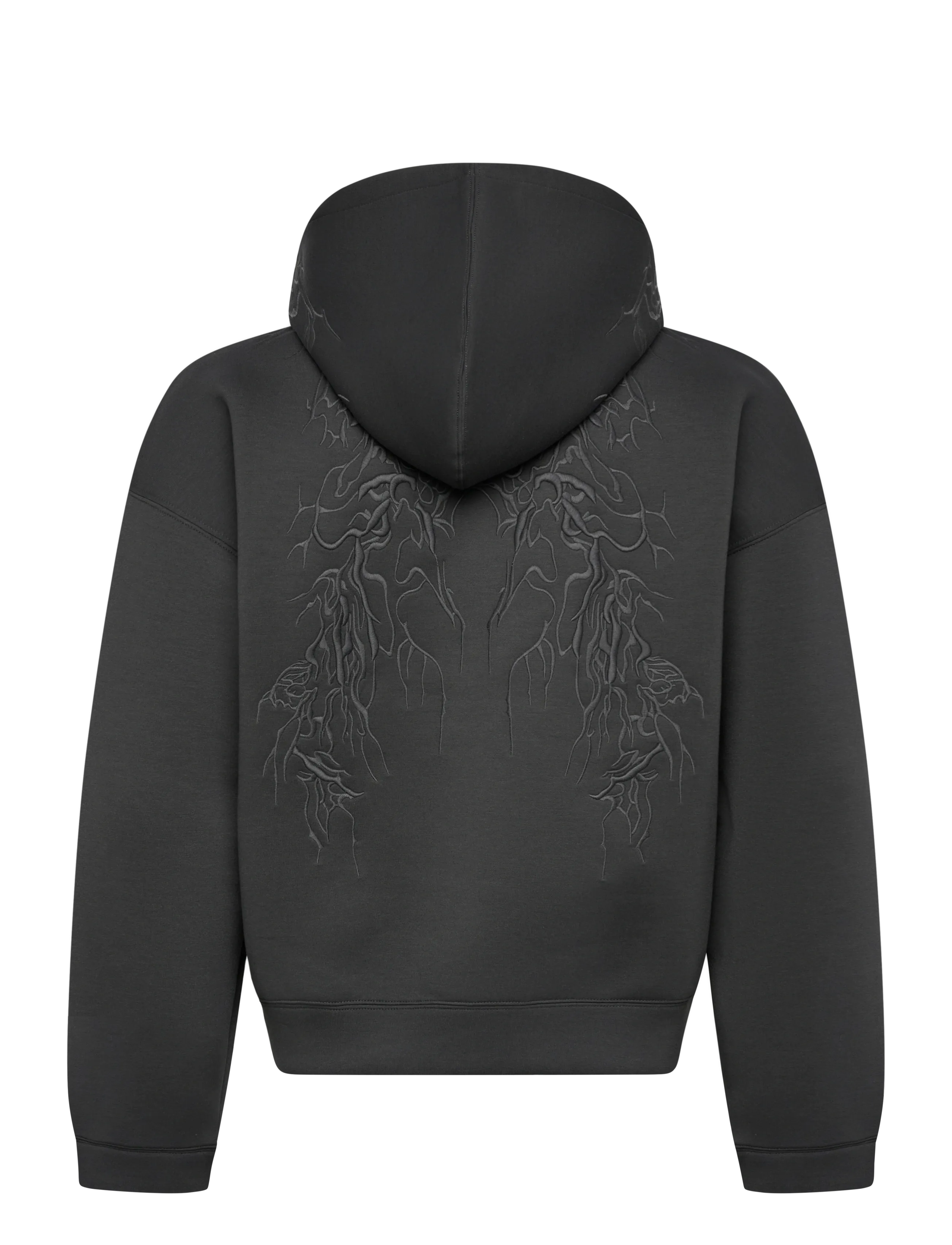 Weekday - Simon Graphic Scuba Zip Hoodie - hoodies - dark grey graphic - 1