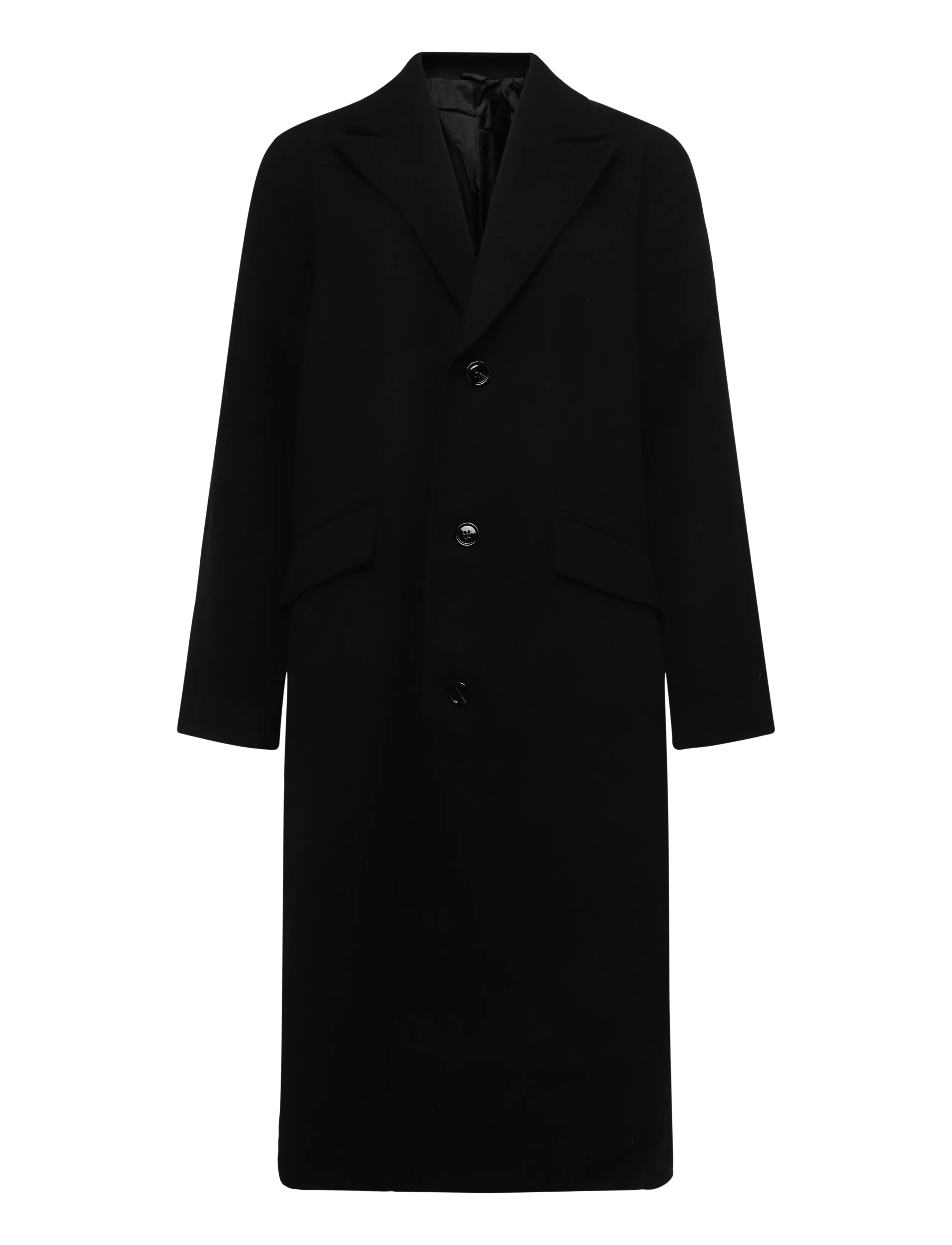 Weekday Oversized Single-Breasted Wool Blend Coat - Weekday - BLACK / black