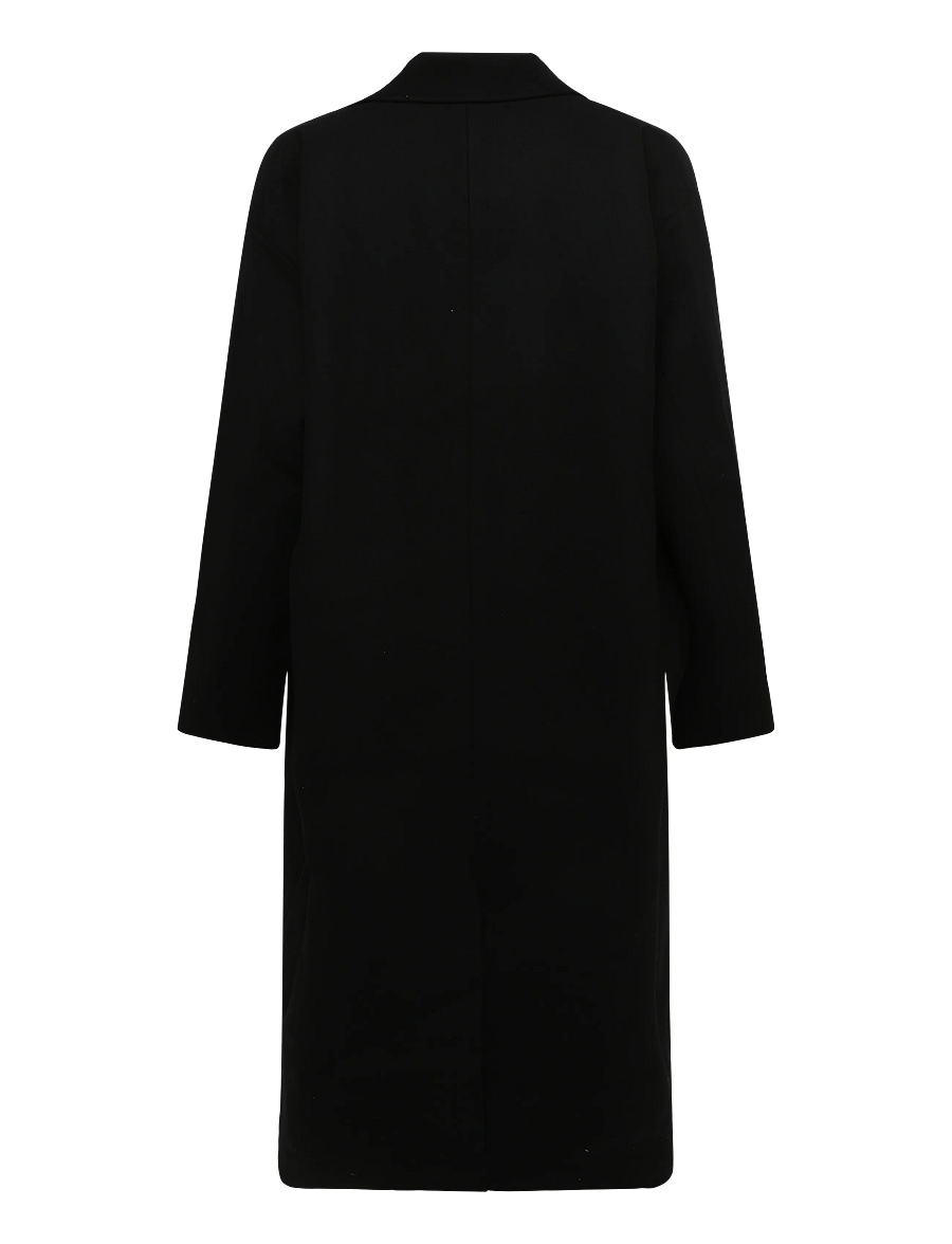Weekday - Oversized Single-Breasted Wool Blend Coat - talvejoped - black - 1