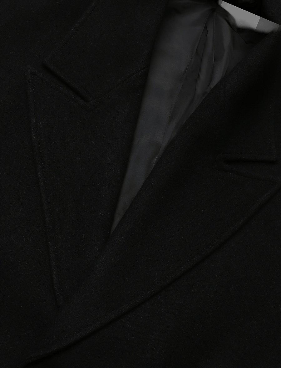 Weekday - Oversized Single-Breasted Wool Blend Coat - talvejoped - black - 2