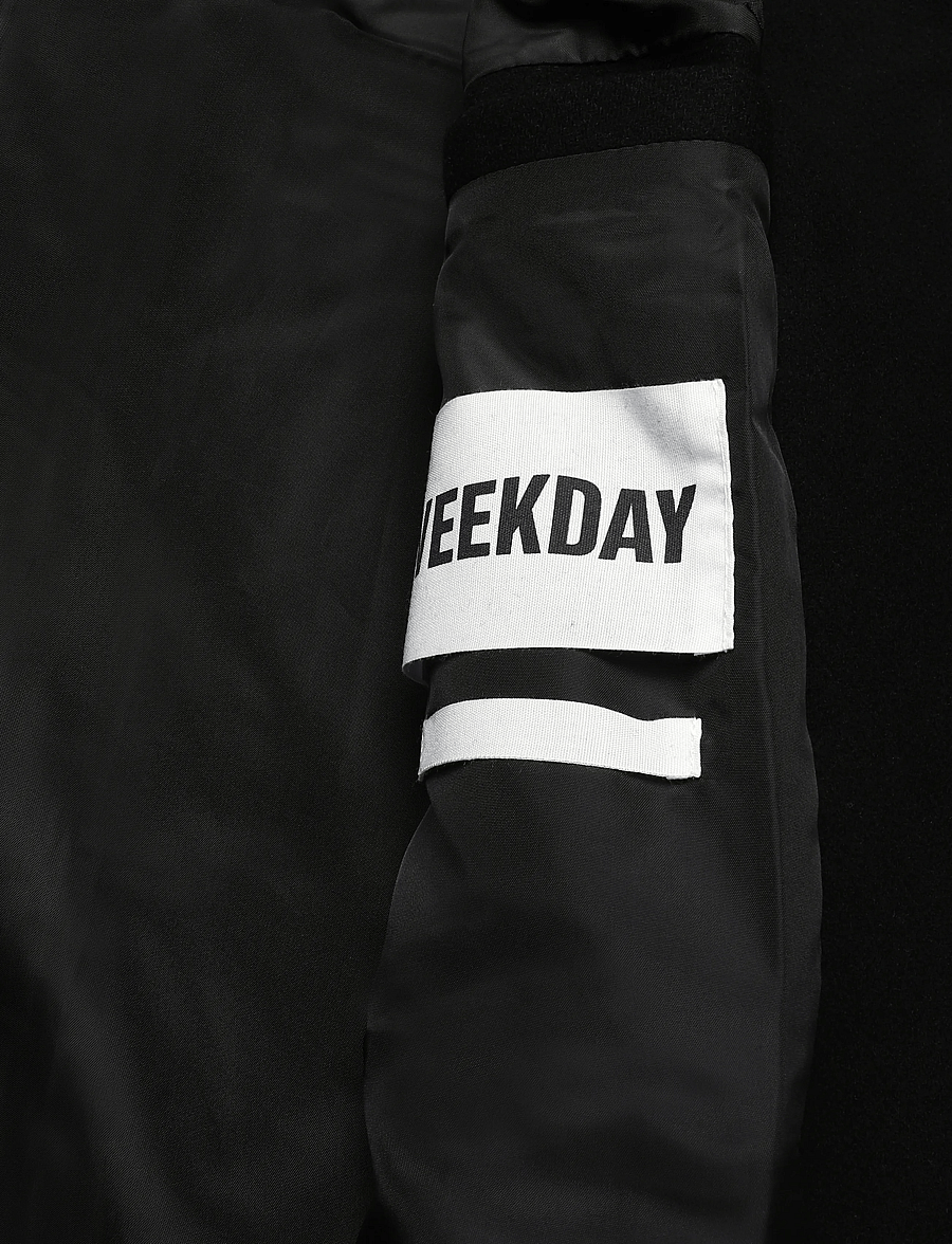 Weekday - Oversized Single-Breasted Wool Blend Coat - talvejoped - black - 4