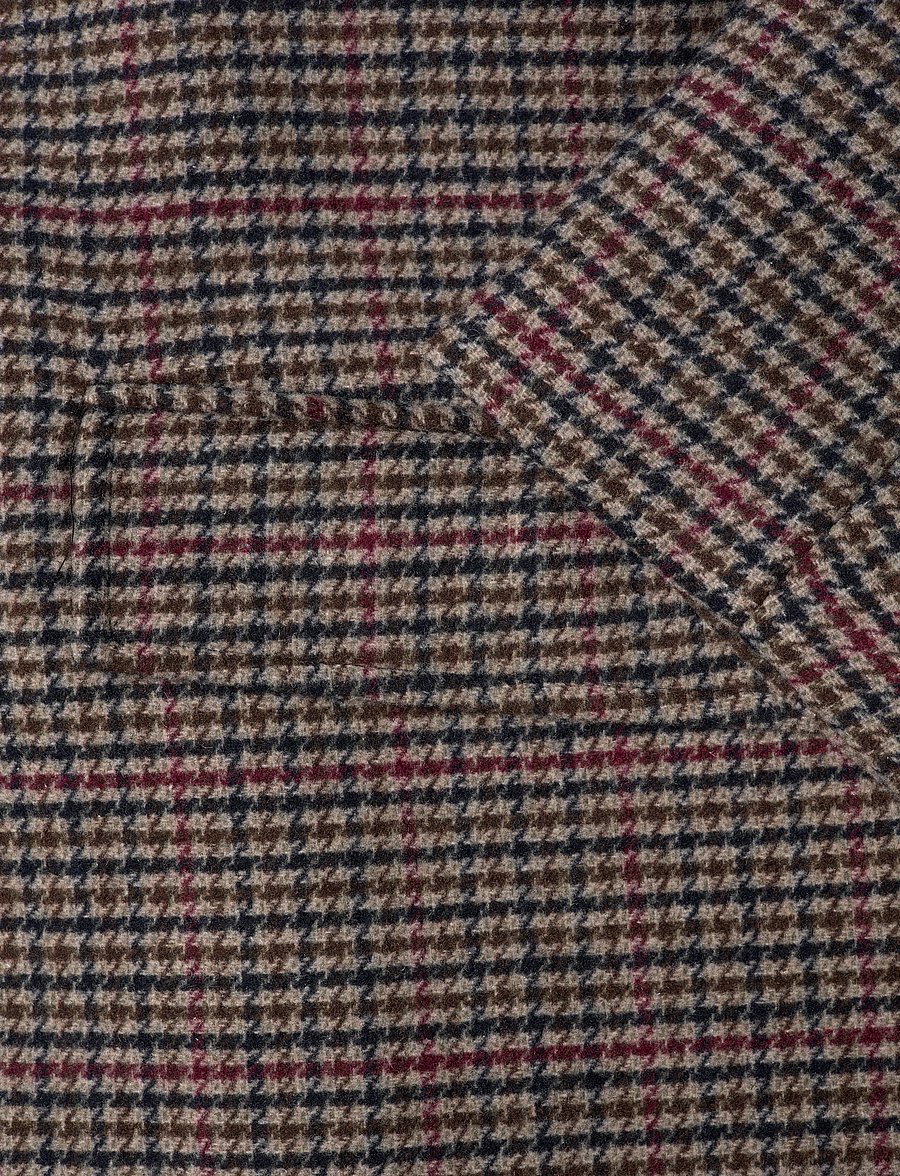 Weekday - Oversized Single-Breasted Wool Blend Coat - villased mantlid - brown check - 3
