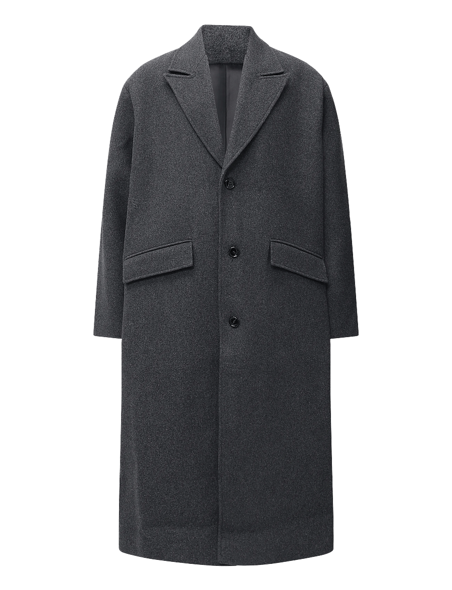 Weekday - Oversized Single-Breasted Wool Blend Coat - talvejoped - dk grey melange - 0