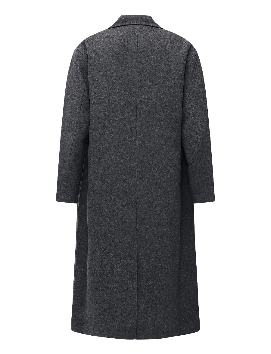 Weekday - Oversized Single-Breasted Wool Blend Coat - talvejoped - dk grey melange - 1
