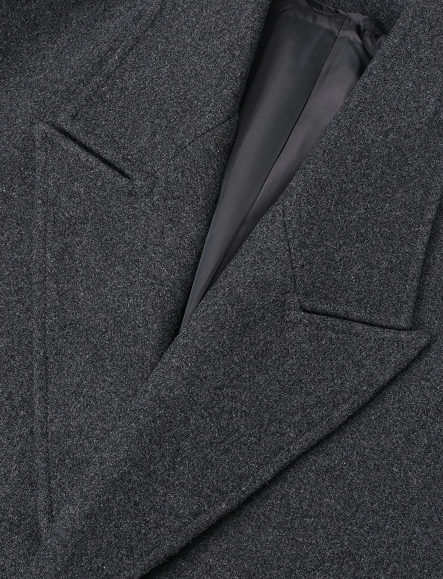 Weekday - Oversized Single-Breasted Wool Blend Coat - talvejoped - dk grey melange - 2