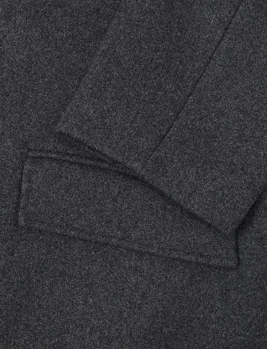 Weekday - Oversized Single-Breasted Wool Blend Coat - talvejoped - dk grey melange - 3
