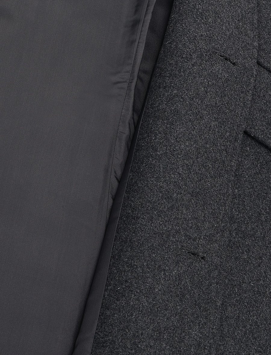 Weekday - Oversized Single-Breasted Wool Blend Coat - talvejoped - dk grey melange - 4