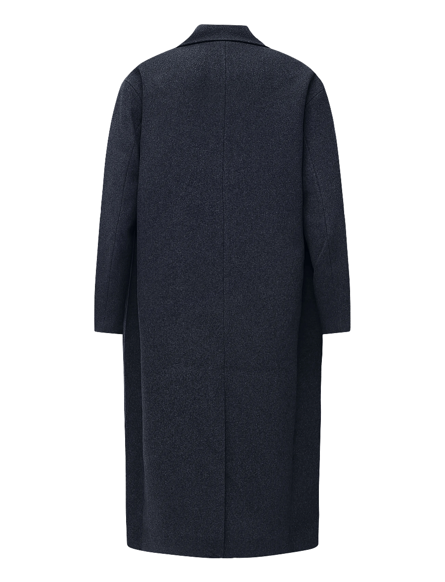 Weekday - Oversized Single-Breasted Wool Blend Coat - winter jackets - navy melange - 1