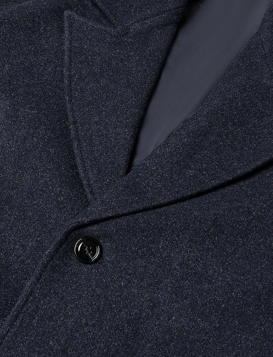 Weekday - Oversized Single-Breasted Wool Blend Coat - winter jackets - navy melange - 2