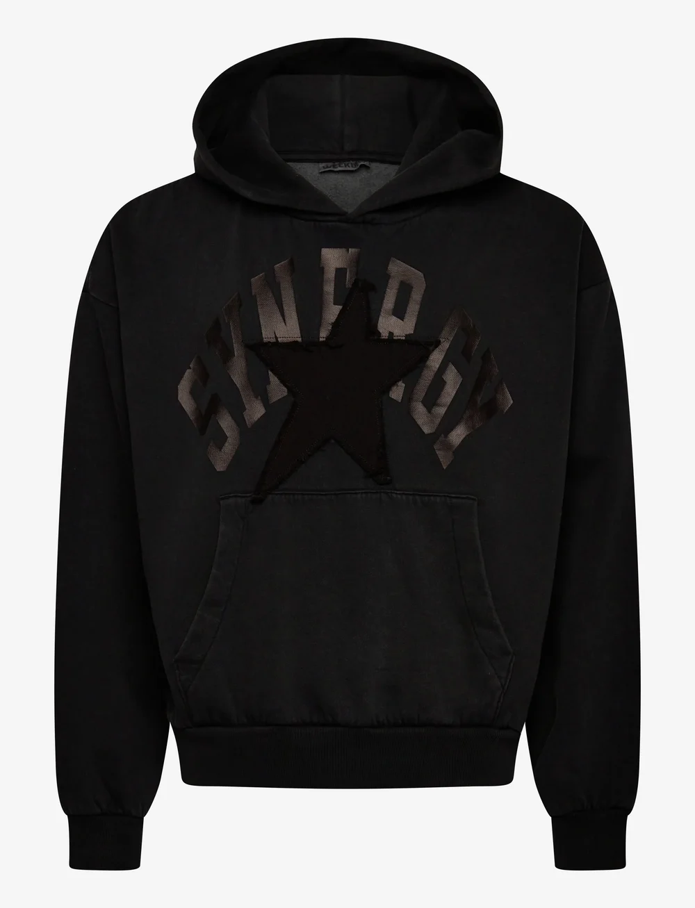Weekday - Square Loose Fit Graphic Hoodie - hoodies - black synergy - 0