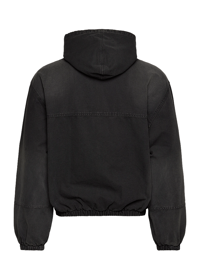 Weekday - Hooded Bomber Jacket - spring jackets - black wash - 1