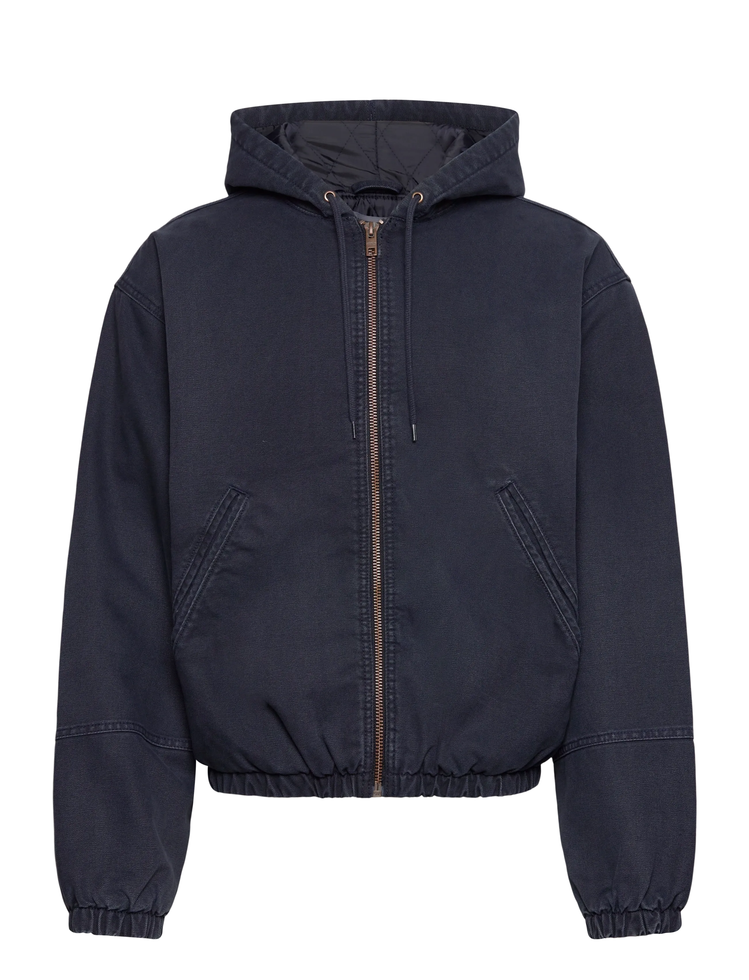 Weekday Hooded Bomber Jacket - Streetwear - NAVY WASH / navy