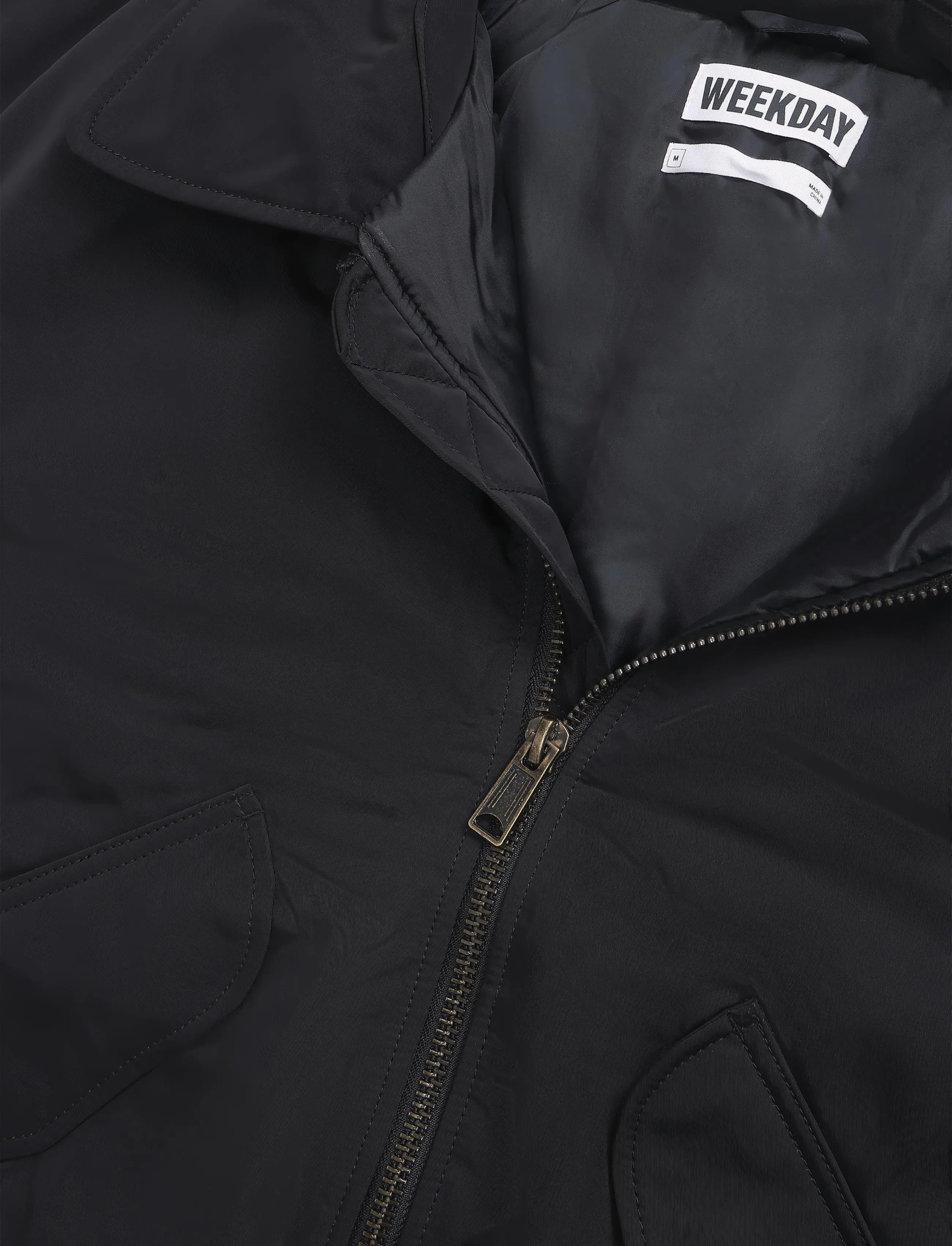 Weekday - Padded Twill Bomber Jacket - black - 2