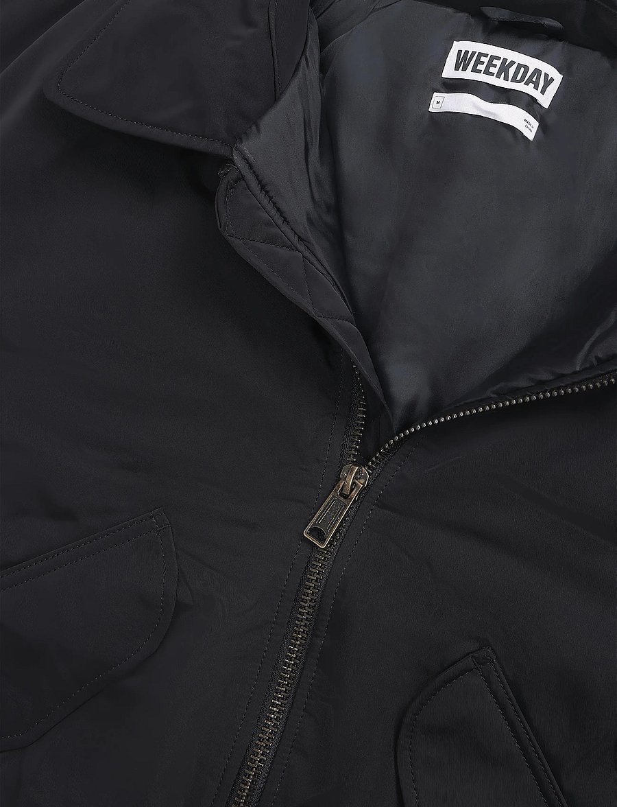 Weekday - Padded Twill Bomber Jacket - herbstjacken - black - 2