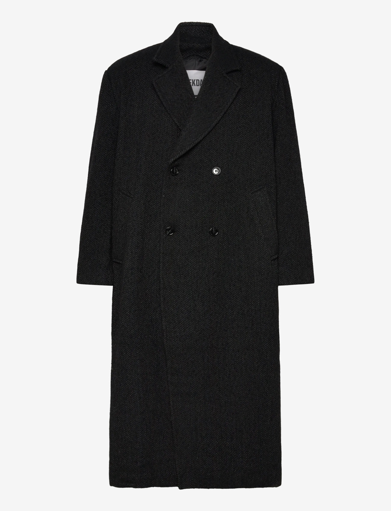 Weekday - Woolblend Coat - winterjacken - dark grey herringbone - 0