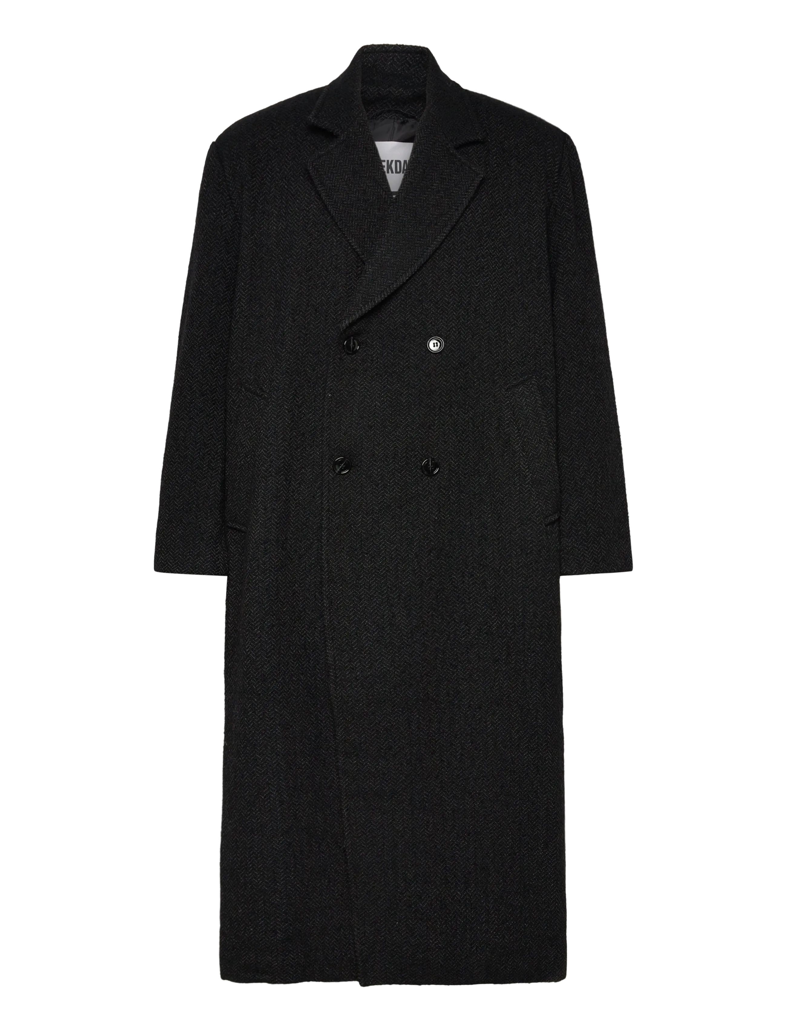 Weekday Woolblend Coat - Kläder - DARK GREY HERRINGBONE / grey