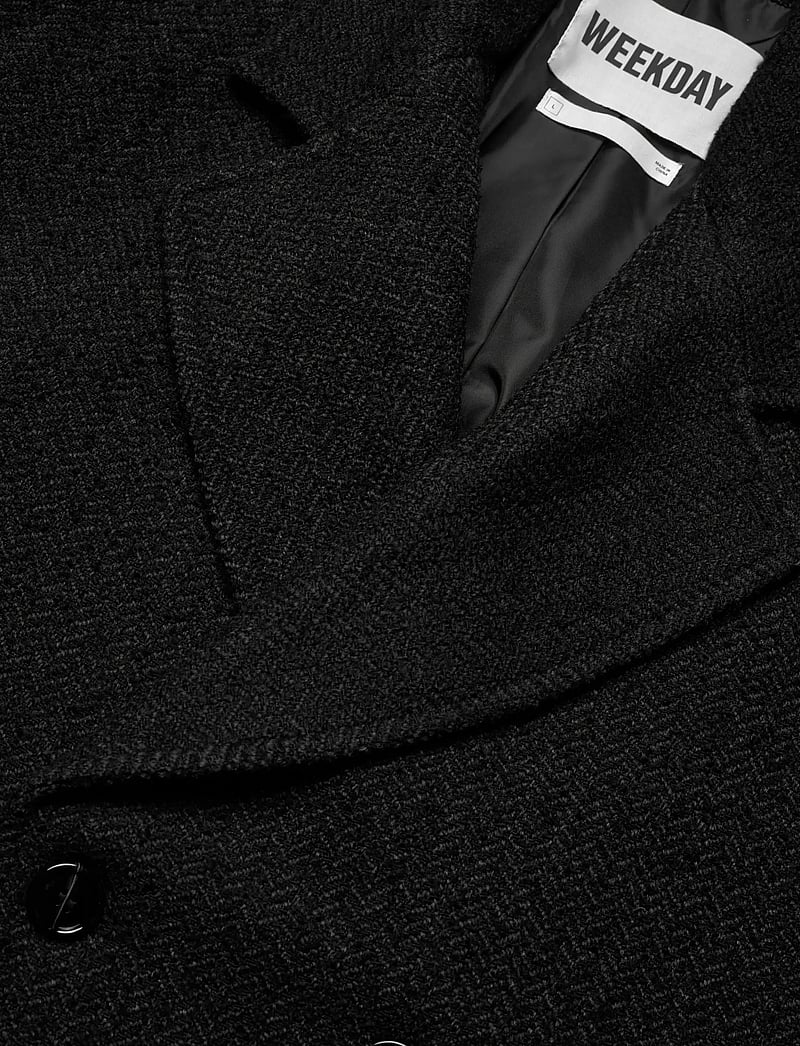 Weekday - Woolblend Coat - winterjacken - dark grey herringbone - 3