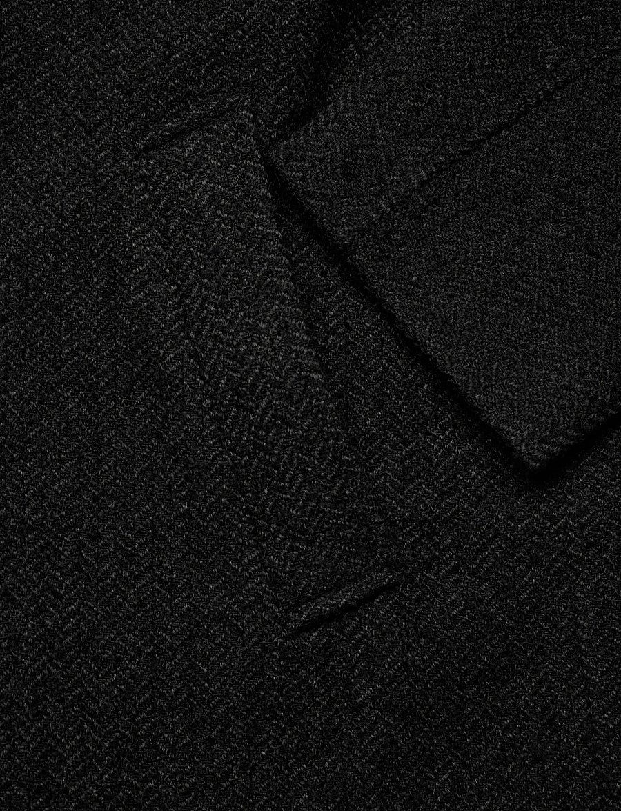 Weekday - Woolblend Coat - villased mantlid - dark grey herringbone - 4